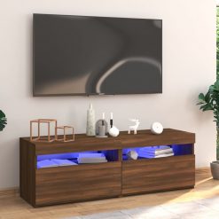 TV omarica z LED lučkami rjav hrast 120x35x40 cm