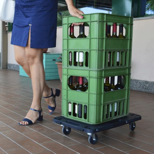 Transportni vozički 3 kosi črni 58x38x12 cm polipropilen