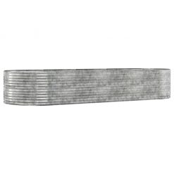 Visoka greda srebrna 367x140x68 cm prašno barvano jeklo
