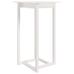 Barska miza bela 60x60x110 cm trdna borovina