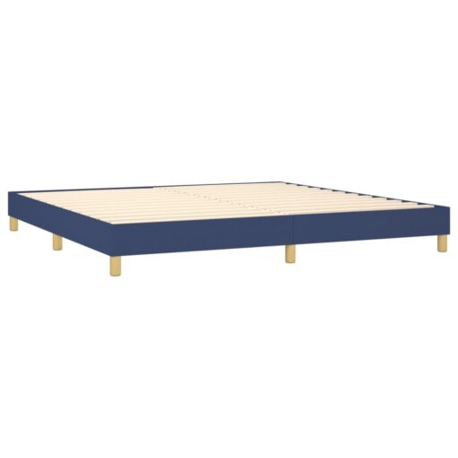 Box spring posteljni okvir moder 200x200 cm blago