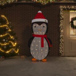 Okrasna figura pingvin LED razkošno blago 180 cm