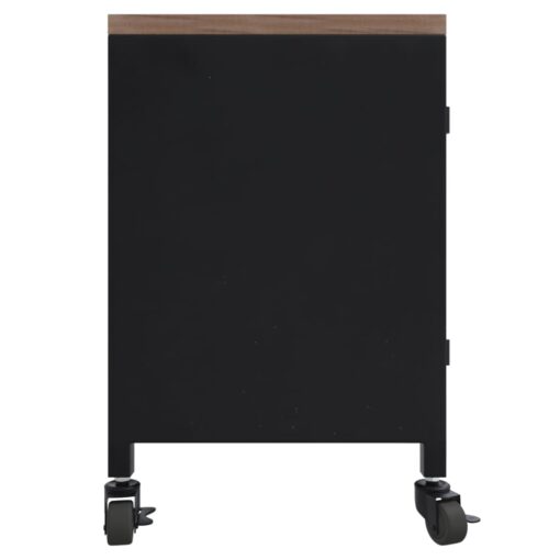 TV omarica črna 110x30x43 cm železo in trden les jelke