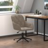 Vrtljiv pisarniški stol svetlo siv žamet