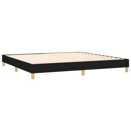 Box spring postelja z vzmetnico črn 200x200 cm blago - Image 4