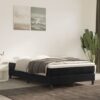 Box spring postelja z vzmetnico črna 120x200 cm žamet