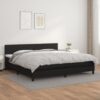 Box spring postelja z vzmetnico črna 200x200 cm umetno usnje