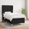 Box spring postelja z vzmetnico črna 80x200 cm blago