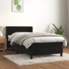 Box spring postelja z vzmetnico črna 80x200 cm žamet