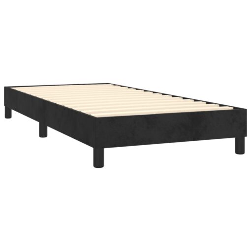 Box spring postelja z vzmetnico črna 80x200 cm žamet - Image 4