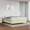 Box spring postelja z vzmetnico krem 180x200 cm umetno usnje