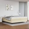 Box spring postelja z vzmetnico krem 200x200 cm umetno usnje