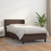 Box spring postelja z vzmetnico rjava 80x200 cm umetno usnje