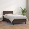 Box spring postelja z vzmetnico rjava 80x200 cm umetno usnje