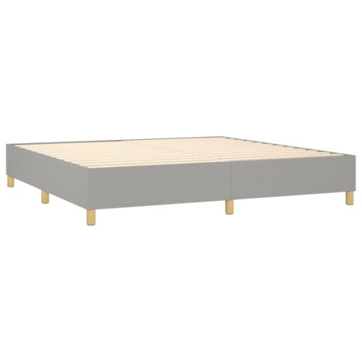 Box spring postelja z vzmetnico svetlo siva 200x200 cm blago - Image 4