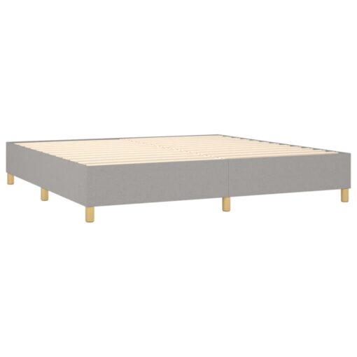 Box spring postelja z vzmetnico svetlo siva 200x200 cm blago - Image 4