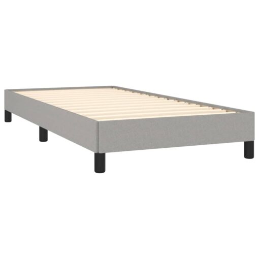 Box spring postelja z vzmetnico svetlo siva 90x200 cm blago - Image 4