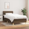 Box spring postelja z vzmetnico temno rjava 90x200 cm blago