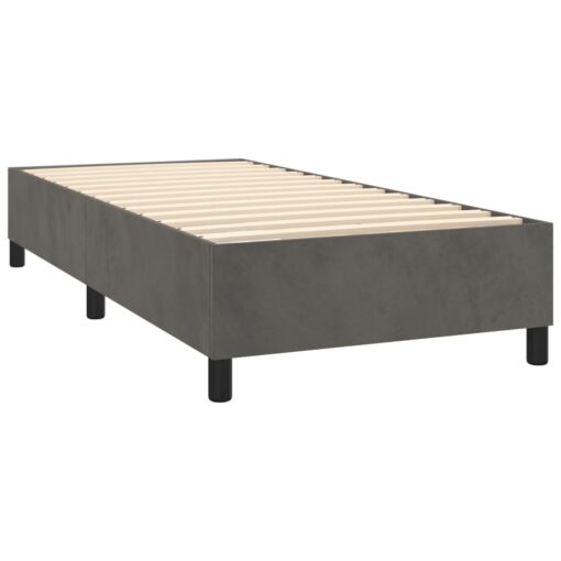 Box spring postelja z vzmetnico temno siv 90x190 cm žamet - Image 4