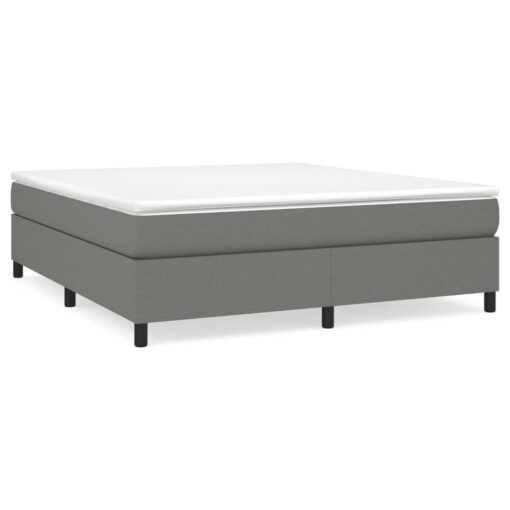 Box spring postelja z vzmetnico temno siva 160x200 cm blago - Image 2