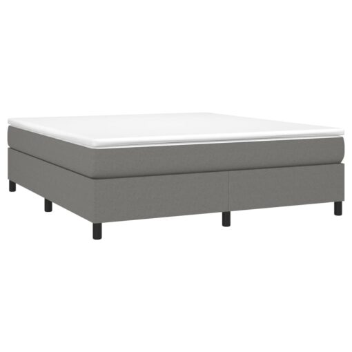 Box spring postelja z vzmetnico temno siva 160x200 cm blago - Image 3