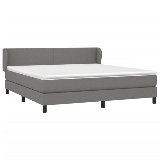 Box spring postelja z vzmetnico temno siva 160x200 cm blago - Image 3