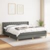 Box spring postelja z vzmetnico temno siva 160x200 cm blago