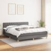 Box spring postelja z vzmetnico temno siva 160x200 cm blago