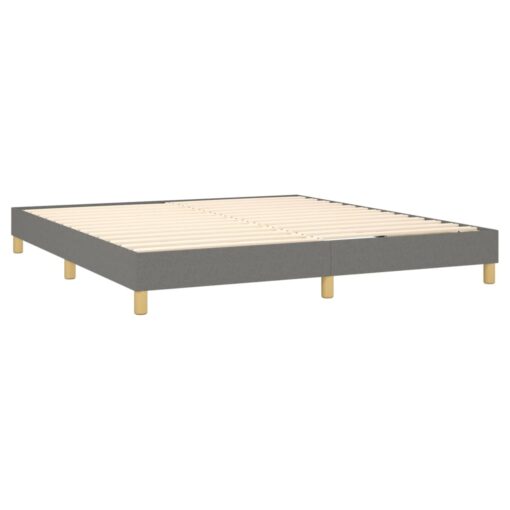 Box spring postelja z vzmetnico temno siva 180x200 cm blago - Image 4