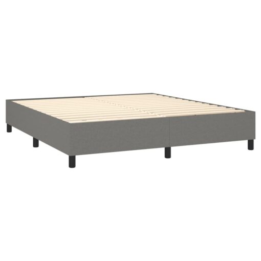 Box spring postelja z vzmetnico temno siva 180x200 cm blago - Image 4