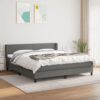 Box spring postelja z vzmetnico temno siva 180x200 cm blago