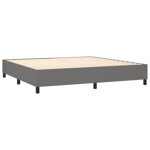 Box spring postelja z vzmetnico temno siva 200x200 cm blago - Image 4