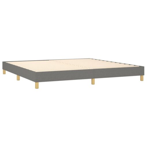 Box spring postelja z vzmetnico temno siva 200x200 cm blago - Image 4