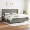 Box spring postelja z vzmetnico temno siva 200x200 cm blago