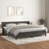 Box spring postelja z vzmetnico temno siva 200x200 cm žamet
