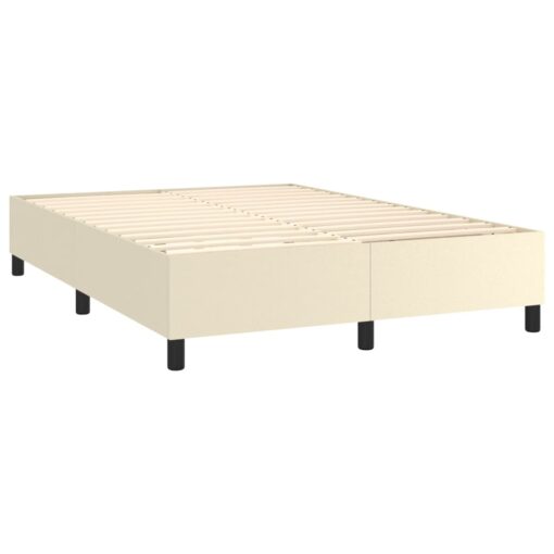 Box spring posteljni okvir krem 140x200 cm umetno usnje - Image 4