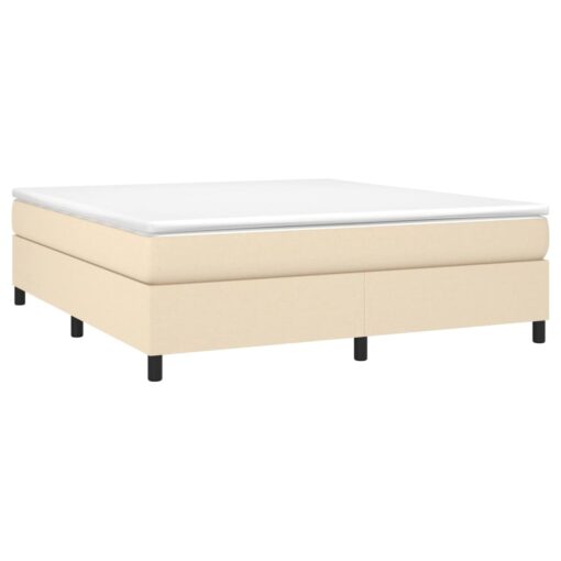 Box spring posteljni okvir krem 160x200 cm blago - Image 3