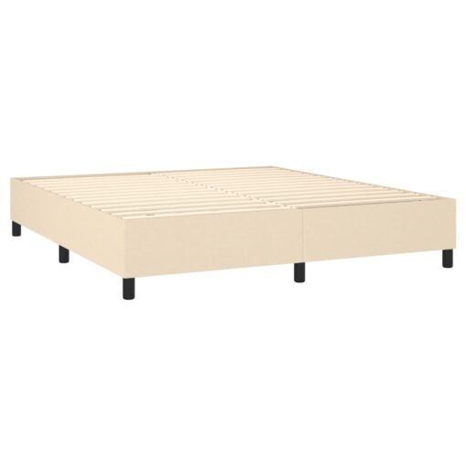 Box spring posteljni okvir krem 160x200 cm blago - Image 4