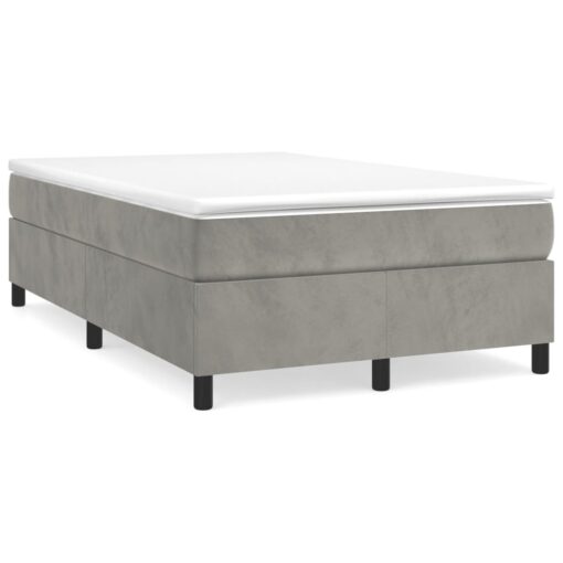 Box spring posteljni okvir svetlo siv 120x200 cm žamet - Image 2
