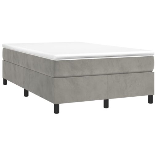 Box spring posteljni okvir svetlo siv 120x200 cm žamet - Image 3
