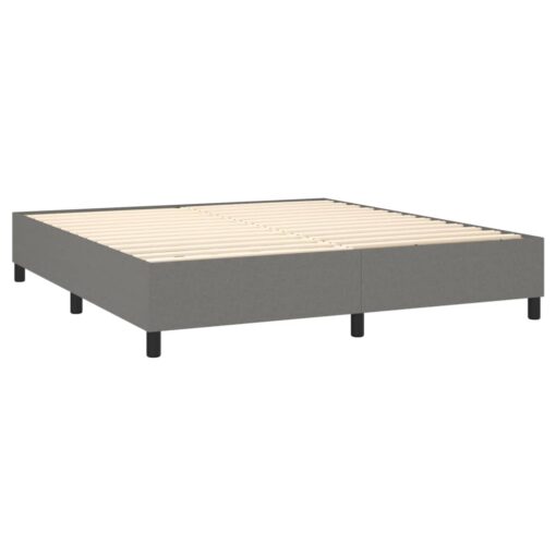 Box spring posteljni okvir temno siv 160x200 cm blago - Image 4