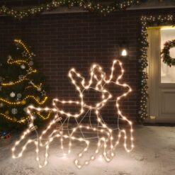 Božični severni jelen LED 2 kosa toplo bel 57x55x4
