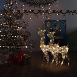 Božični severni jelen iz akrila 2 kosa 120 cm večbarven