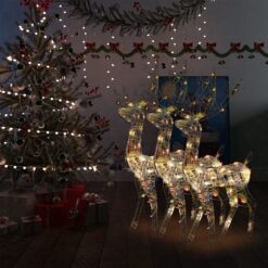 Božični severni jelen iz akrila 3 kosi 120 cm večbarven