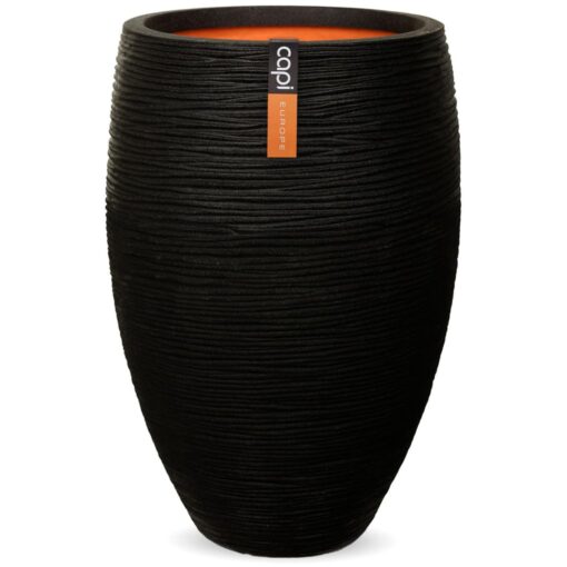 Capi Vaza Nature Rib elegantna Deluxe 40x60 cm črna