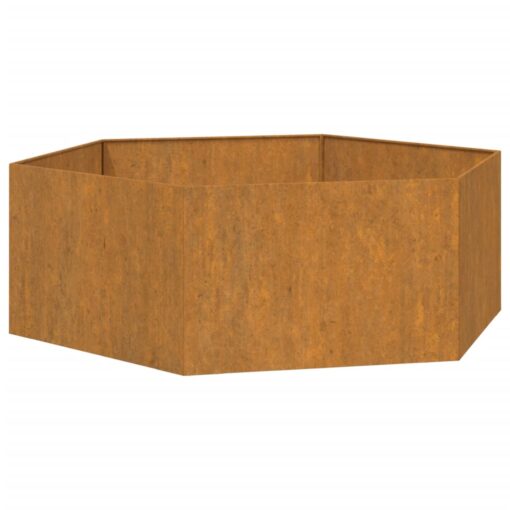 Cvetlično korito sivo 120x120x45 cm corten jeklo - Image 2