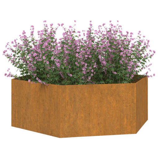 Cvetlično korito sivo 120x120x45 cm corten jeklo - Image 3