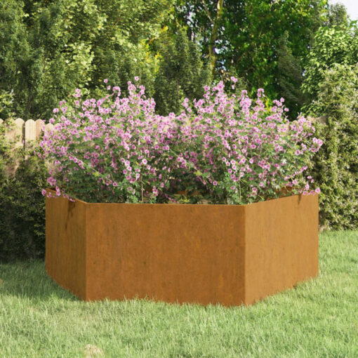 Cvetlično korito sivo 120x120x45 cm corten jeklo