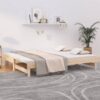 Izvlečna dnevna postelja 2x(90x200) cm trdna borovina
