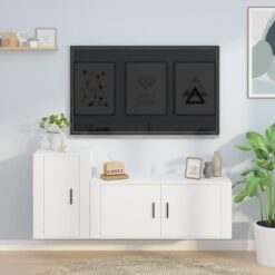 Komplet TV omaric 2-delni bel inženirski les
